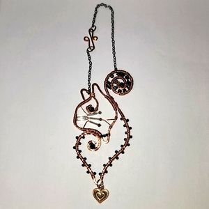 Wire Wrapped Cat Car Ornament